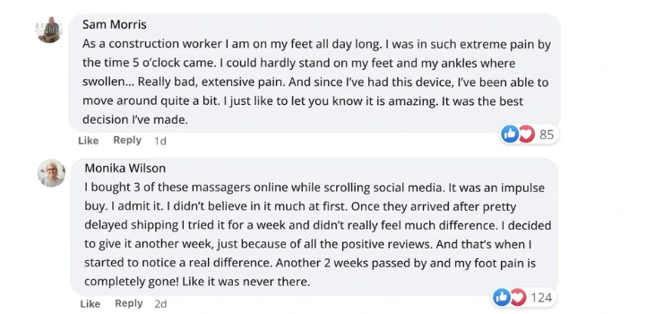 Nooro Foot Massager testimonials of excited users